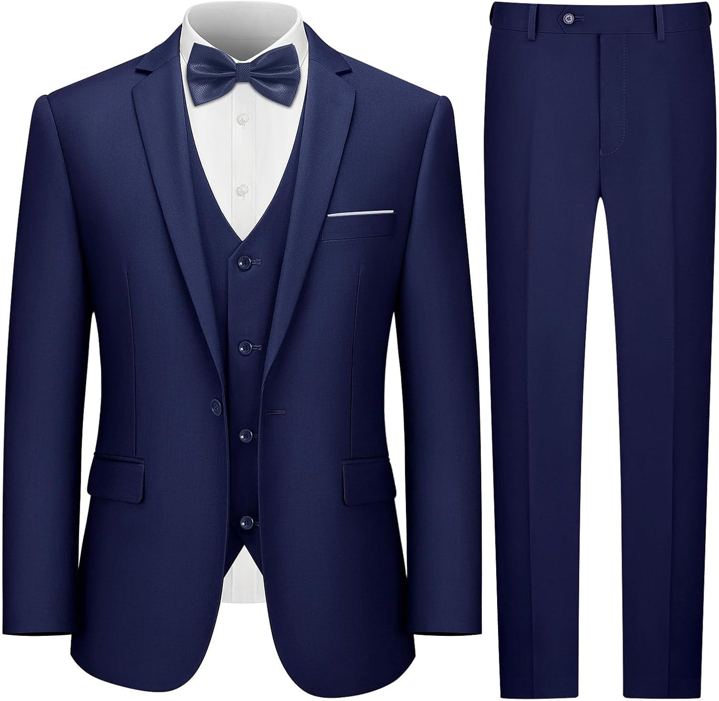 LUPURTY 3 Piece Suits for Men - Slim Fit Wedding Tuxedo Set