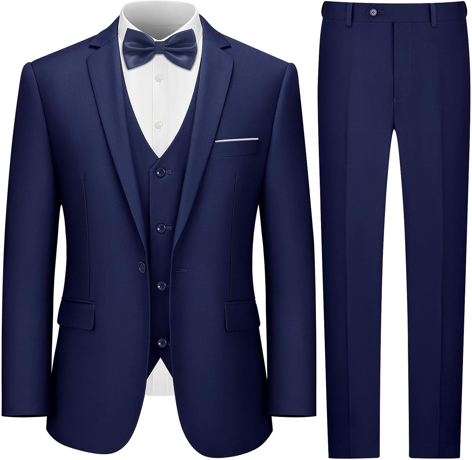 LUPURTY 3 Piece Suits for Men - Slim Fit Wedding Tuxedo Set