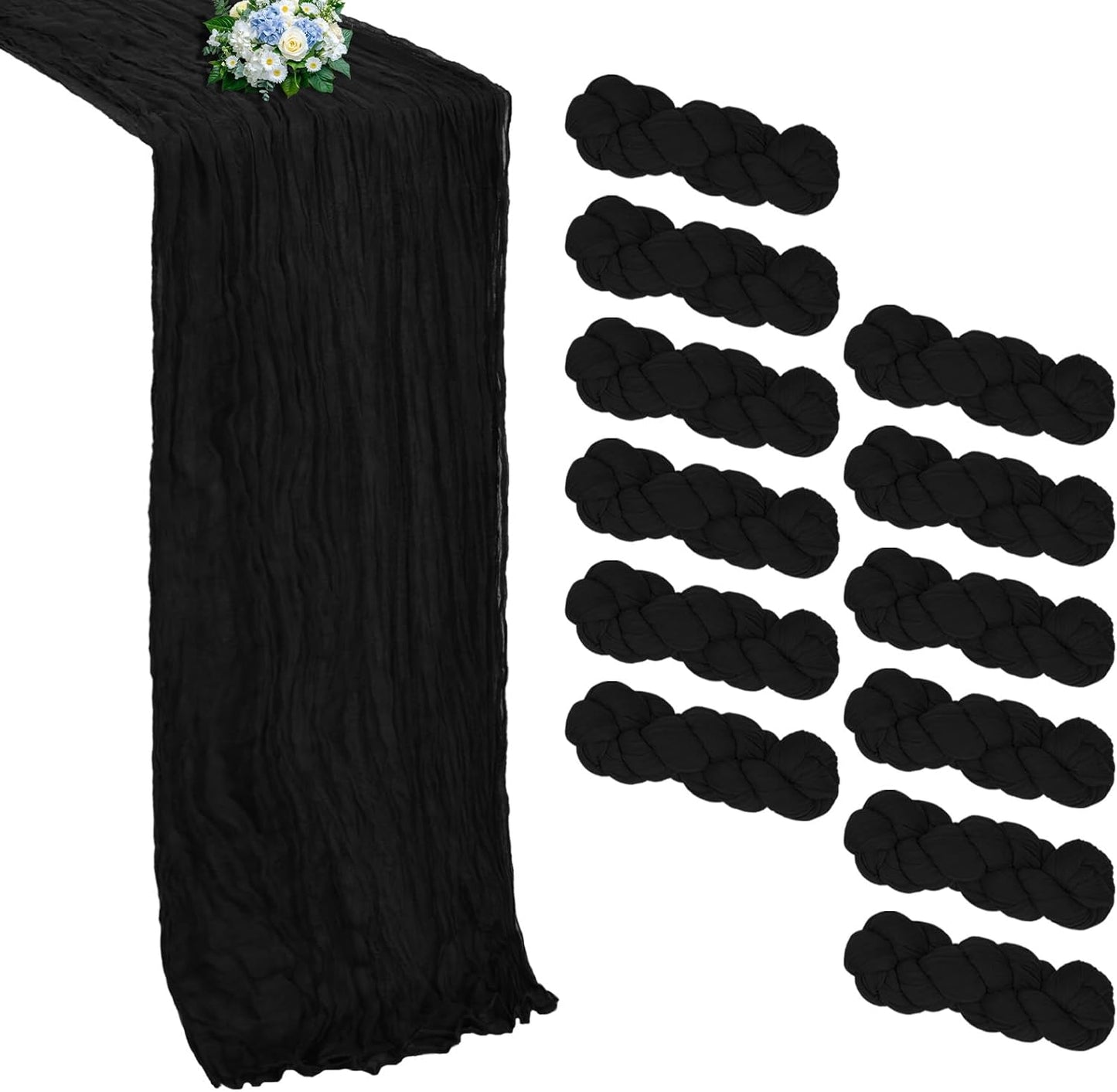12 Pack Black Halloween Table Runner for Elegant Decor