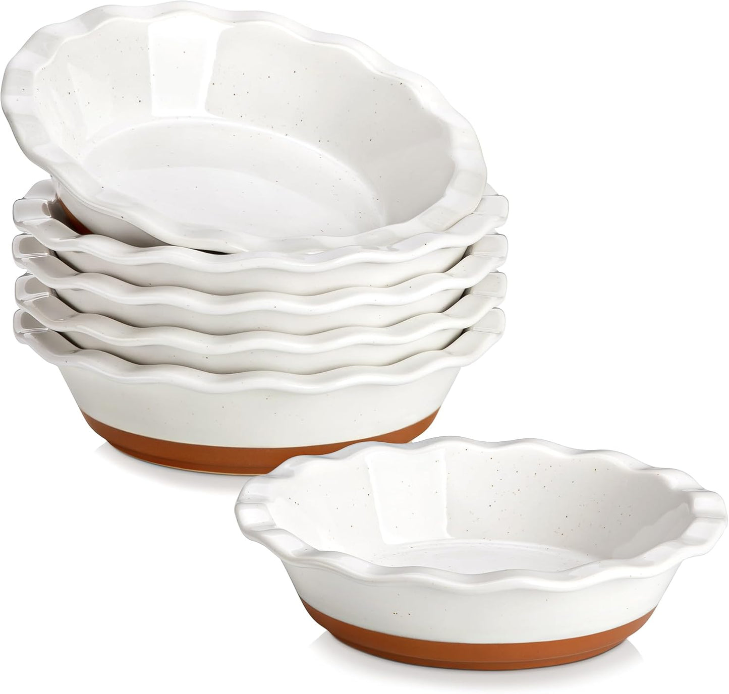MALACASA Ceramic Mini Pie Pans Set of 6 for Baking Delights