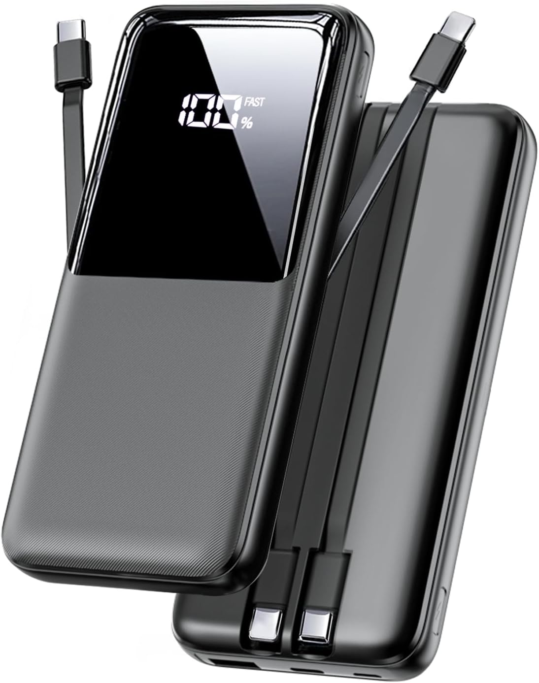 Ultra-Fast Charging Power Bank - 15000mAh - USB-C & iOS Output - Portable & Sleek - BLACK