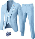 YND Men's Slim Fit 3 Piece Suit Set - Modern Slim Fit Tailoring