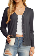 Women's Long Sleeve V-Neck Cardigan Slim Fit - Layering Essential