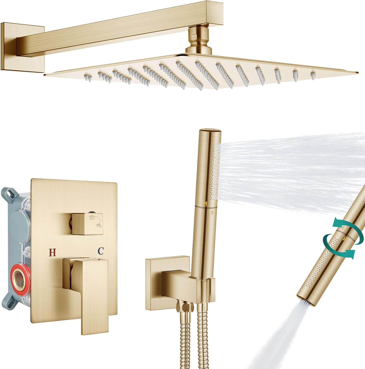 Aolemi Shower System with Rainfall Shower Head and Handheld Sprayer