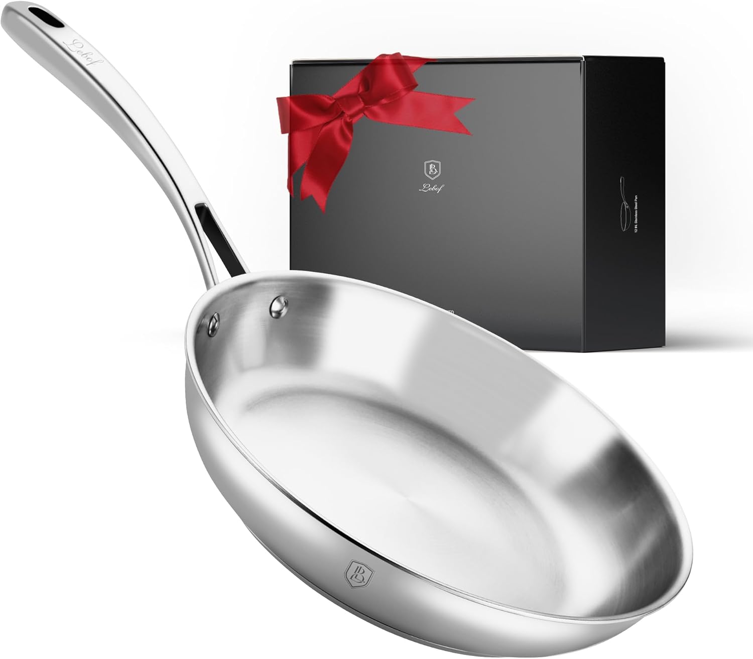 12 Inch Stainless Steel Pan for Even Heating and Searing