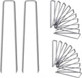 12 Inch Galvanized Garden Landscape Staples Stakes - Pack of 100