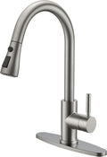 QFN Kitchen Faucet with Pull Down Sprayer Brushed Nickel - High Arc