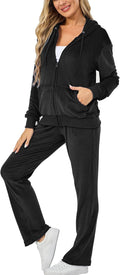 Velour Track Suits for Women Set Fall Sweatsuits 2 Piece - Cozy long