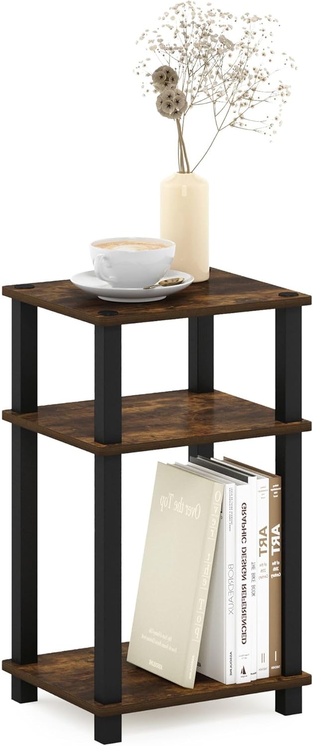 Furinno Just 3-Tier Turn-N-Tube End Table for Small Spaces