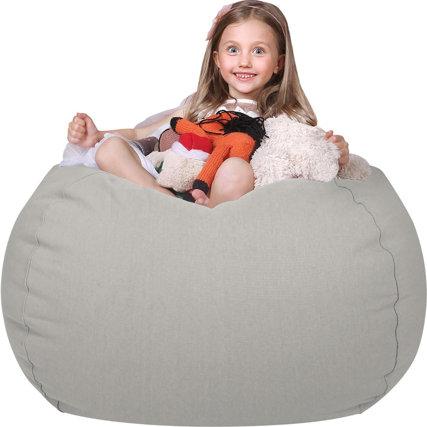 WEKAPO Stuffed Animal Storage Bean Bag Chair for Kids' Toys