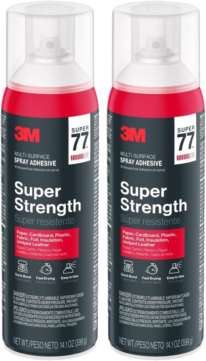 3M Super 77 Multi-Surface Spray Adhesive for Quick Bonding