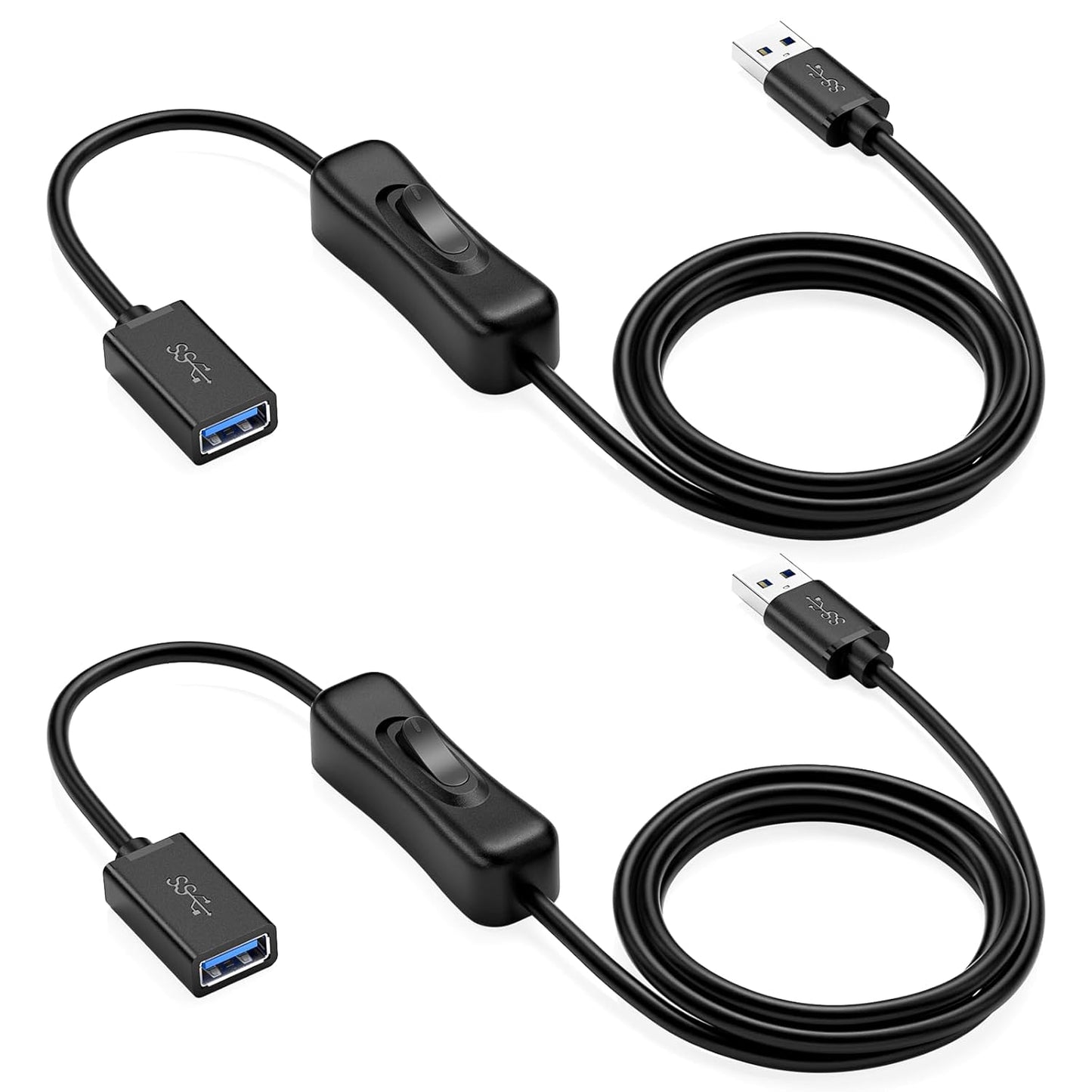 RIITOP USB On Off Switch Cable, Dual Pack for Easy Power Control