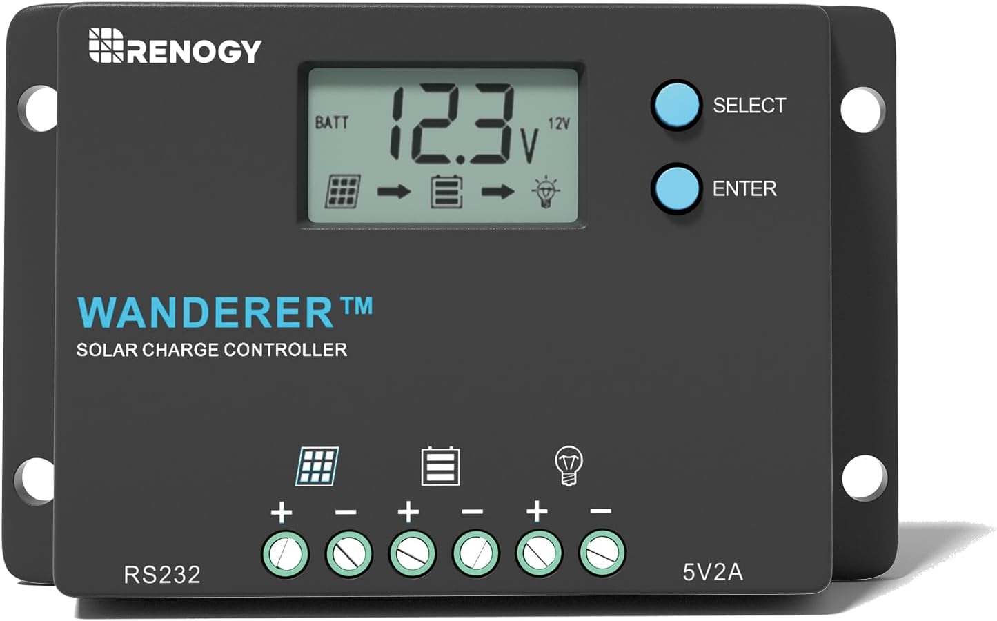 Renogy Wanderer 10A Solar Charge Controller for Off-Grid Use