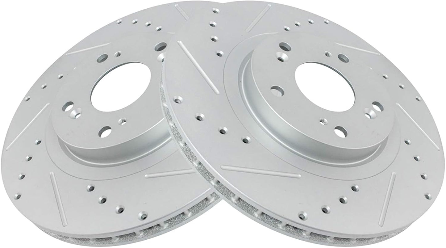 TRQ Front Performance Brake Rotors Set for Acura RSX & Honda Civic