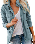 Womens Military Jacket Lightweight Cotton Twill Anorak - Utility Field