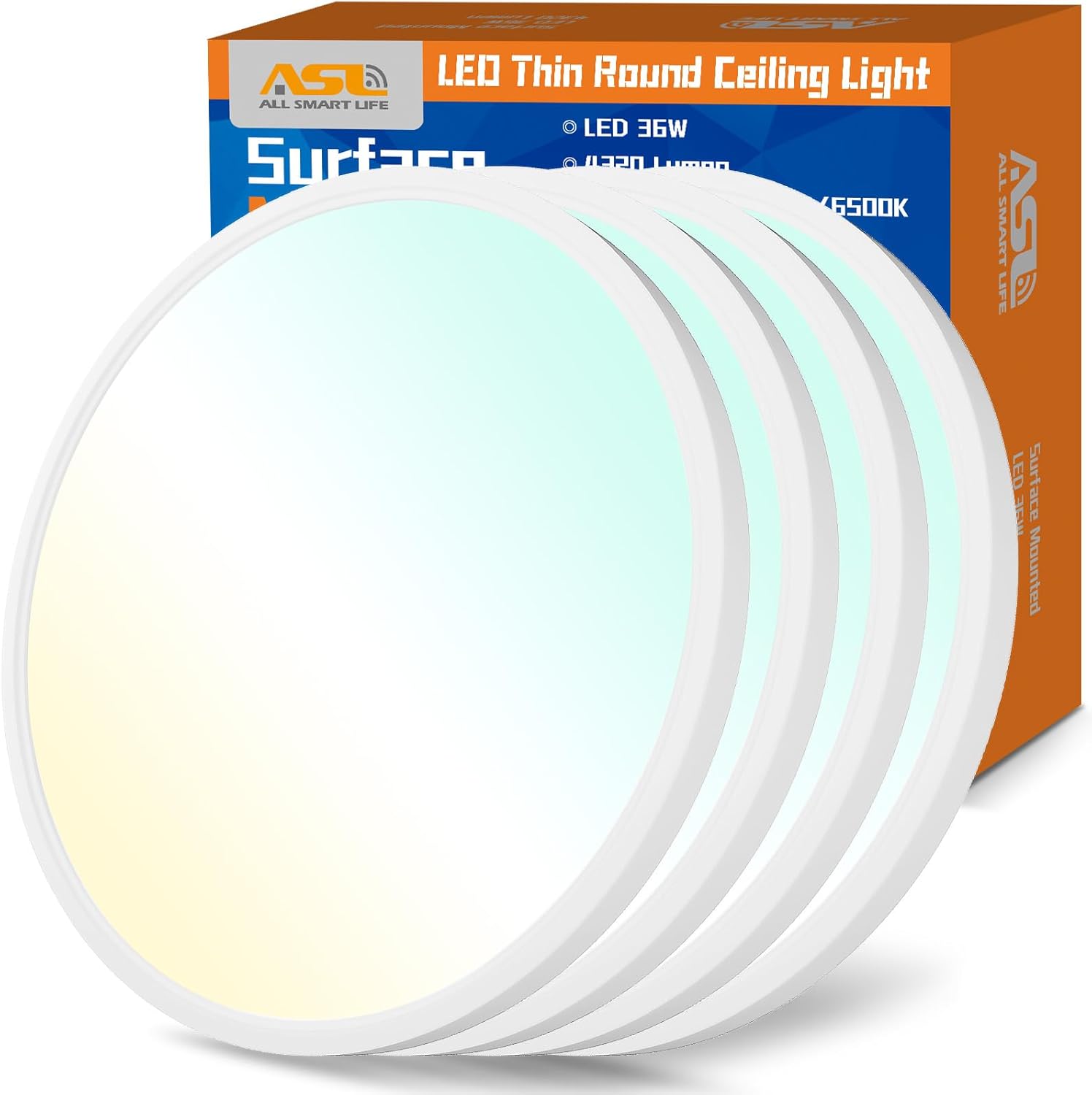 Allsmartlife LED Flush Mount Ceiling Light 4 Pack for Home Use