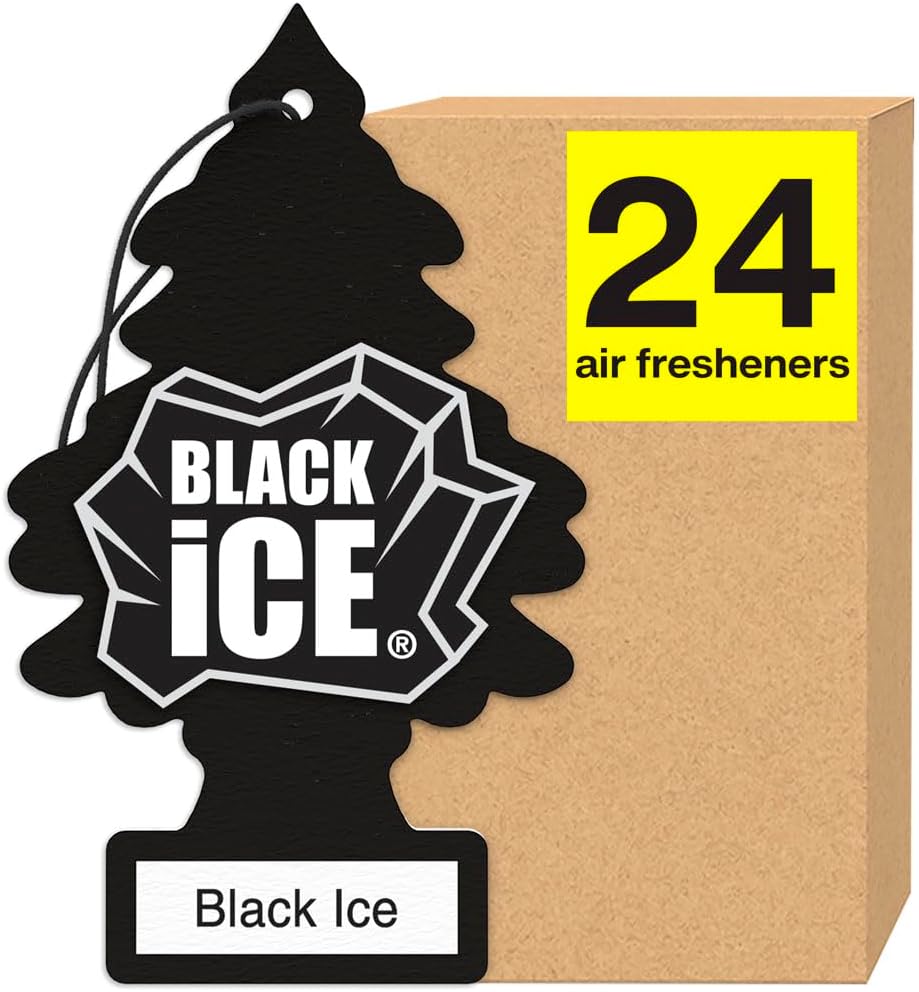 LITTLE TREES Black Ice 24-Pack: Long Lasting Scent