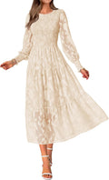 Wedding Guest Dresses Floral Maxi Long Sleeve 2025 - Elegant Fit