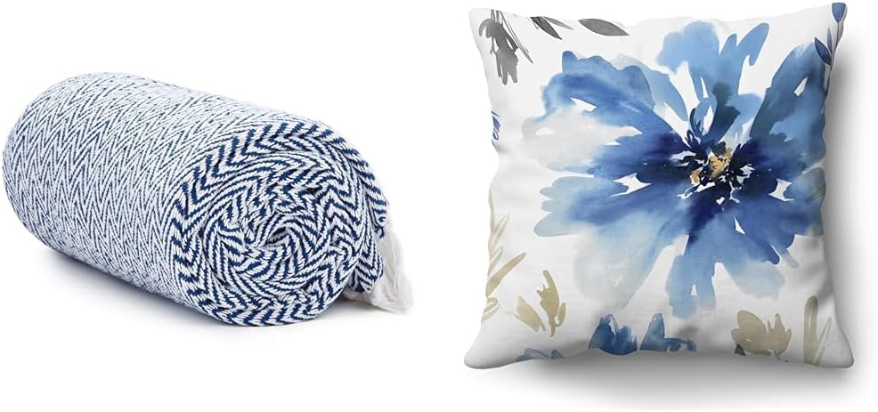 Bundle of 50x60 Throw Blanket and 18x18 Throw Pillow Set