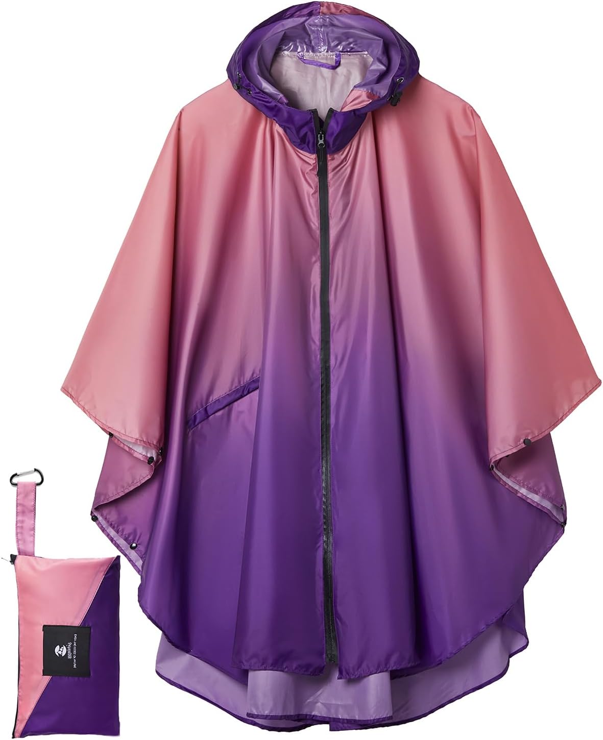 SaphiRose Rain Poncho Jacket Coat for Adults with Pockets