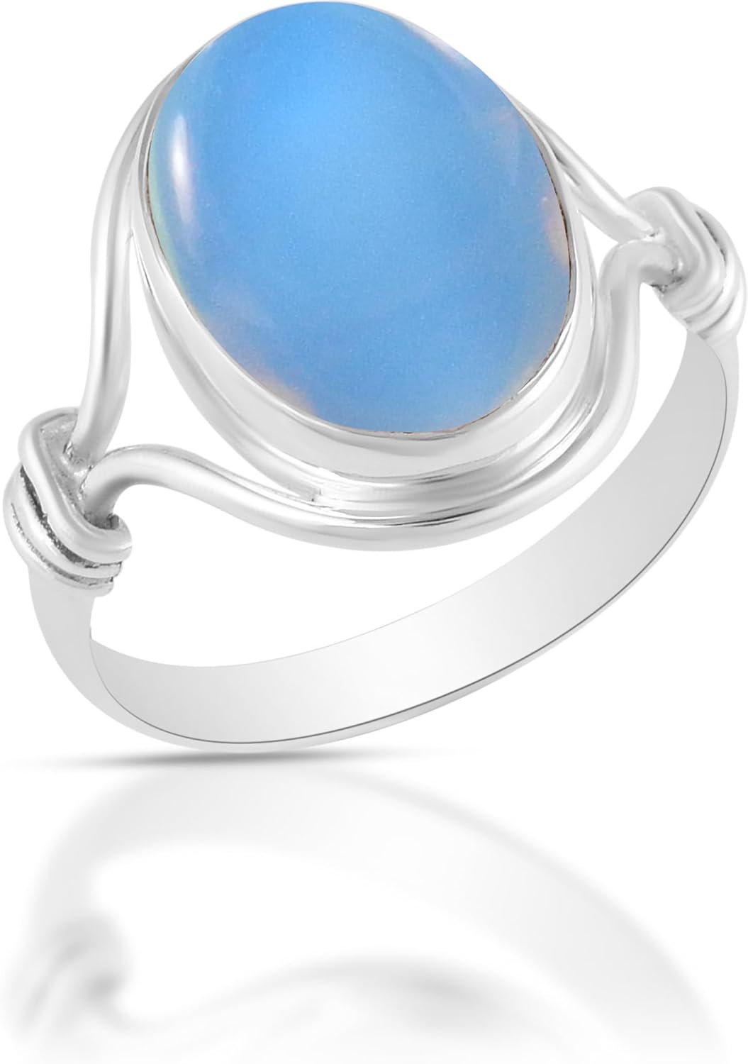 Solid 925 Sterling Silver Ring with Natural Gemstone Elegance