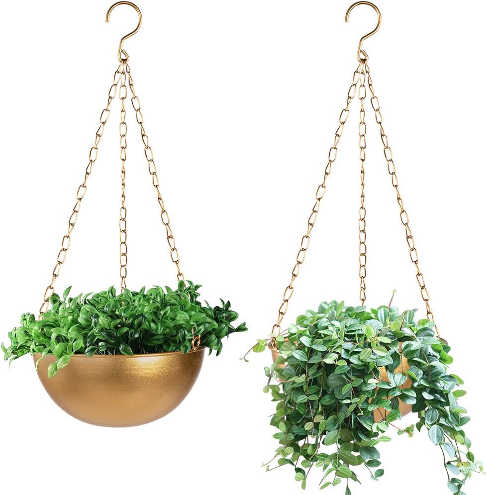 Sinolodo Large 10 inch Hanging Planter with Drainage for Indoor Use
