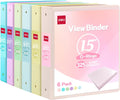 1.5-inch 3 Ring Binder 6-Pack - Pastel Colors, 325 Sheet Capacity