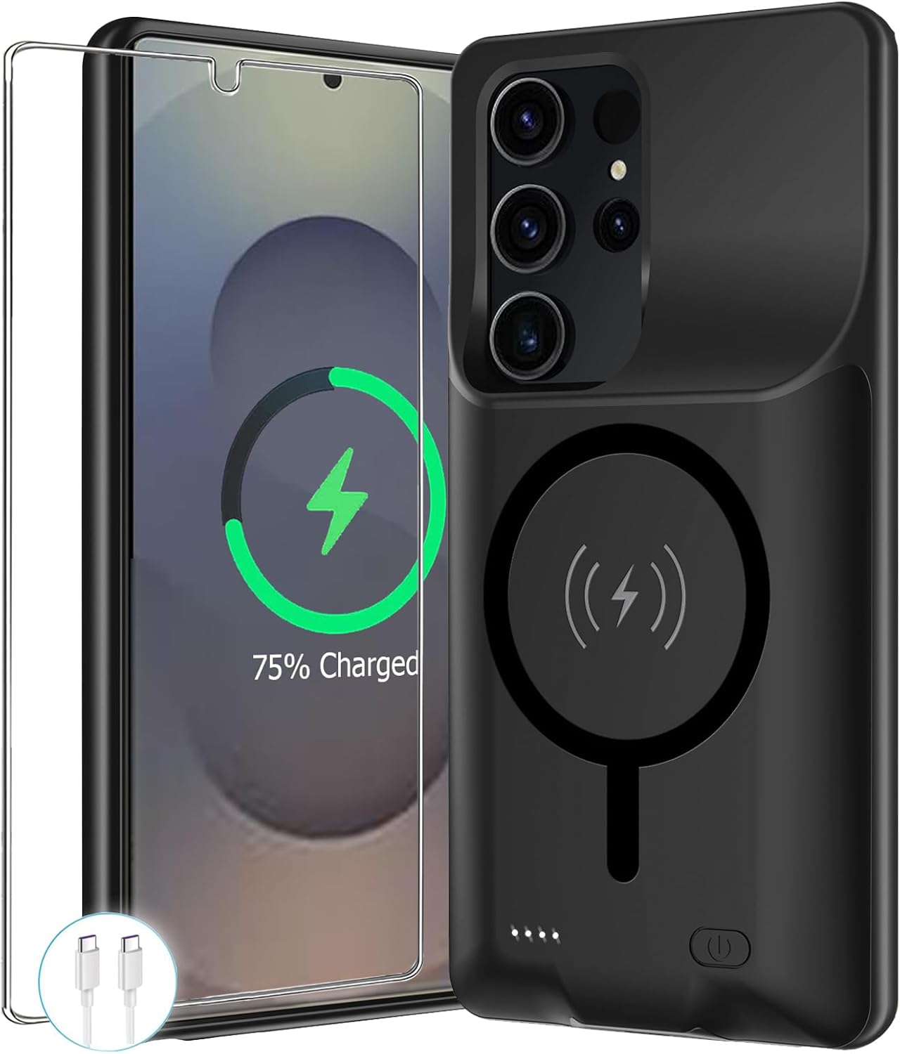 Battery Case for Galaxy S25 Ultra with 12000mAh Power