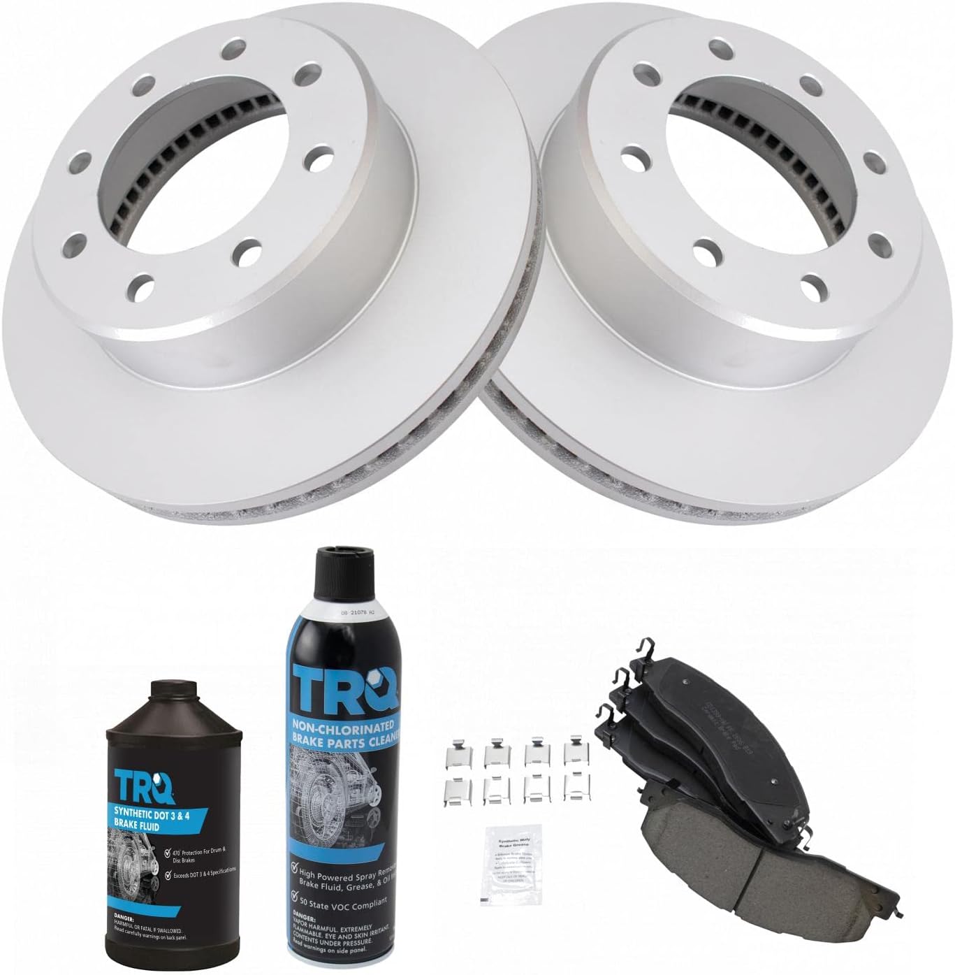 TRQ Front Brake Pad & Rotor Kit for Dodge Ram 2500 3500 1500