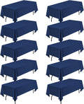 60 x 126 in Navy Blue Rectangle Tablecloth 10-Pack - Full Coverage