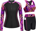 Daci Women 3 Piece Rash Guard Swimsuit - Modest Athletic Set
