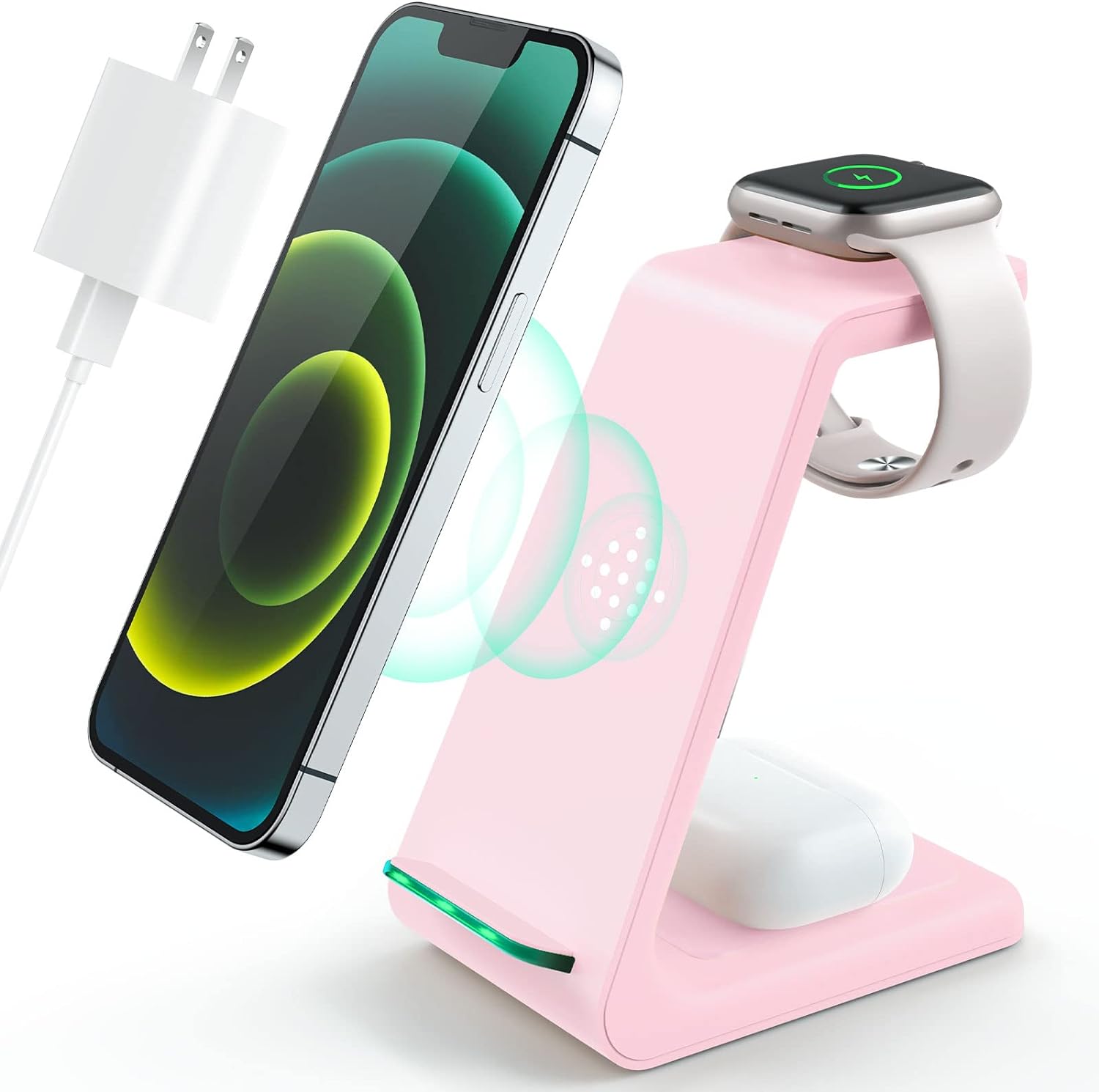 3 in 1 Wireless Charging Station for iPhone, Apple Watch, AirPods
