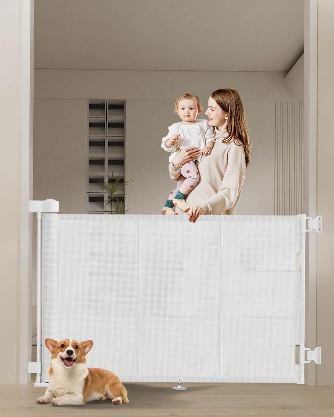 Ultimate Safety: 6FT Retractable Baby Gate w/ Reinforced Strip