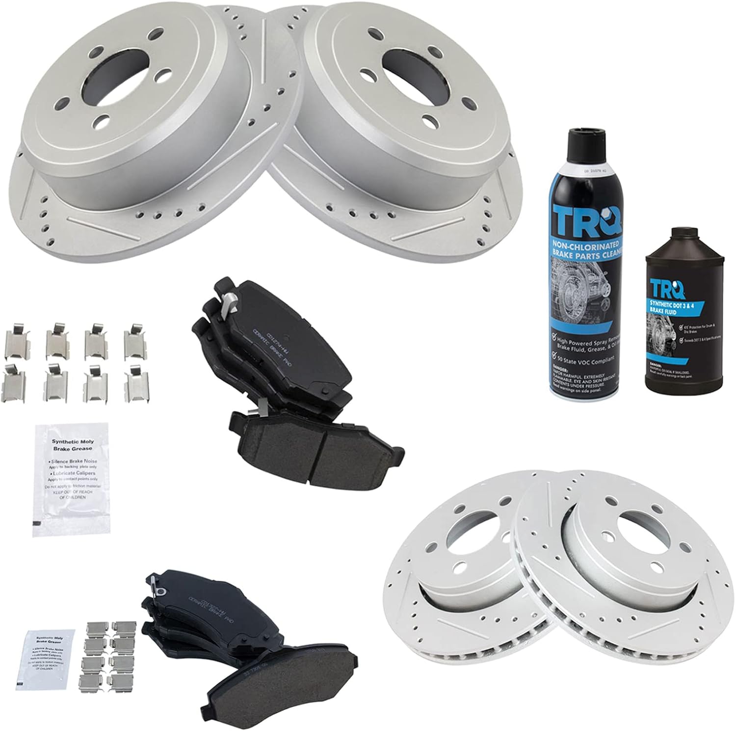TRQ Performance Brake Pad & Rotor Kit for Dodge Nitro & Jeep Liberty