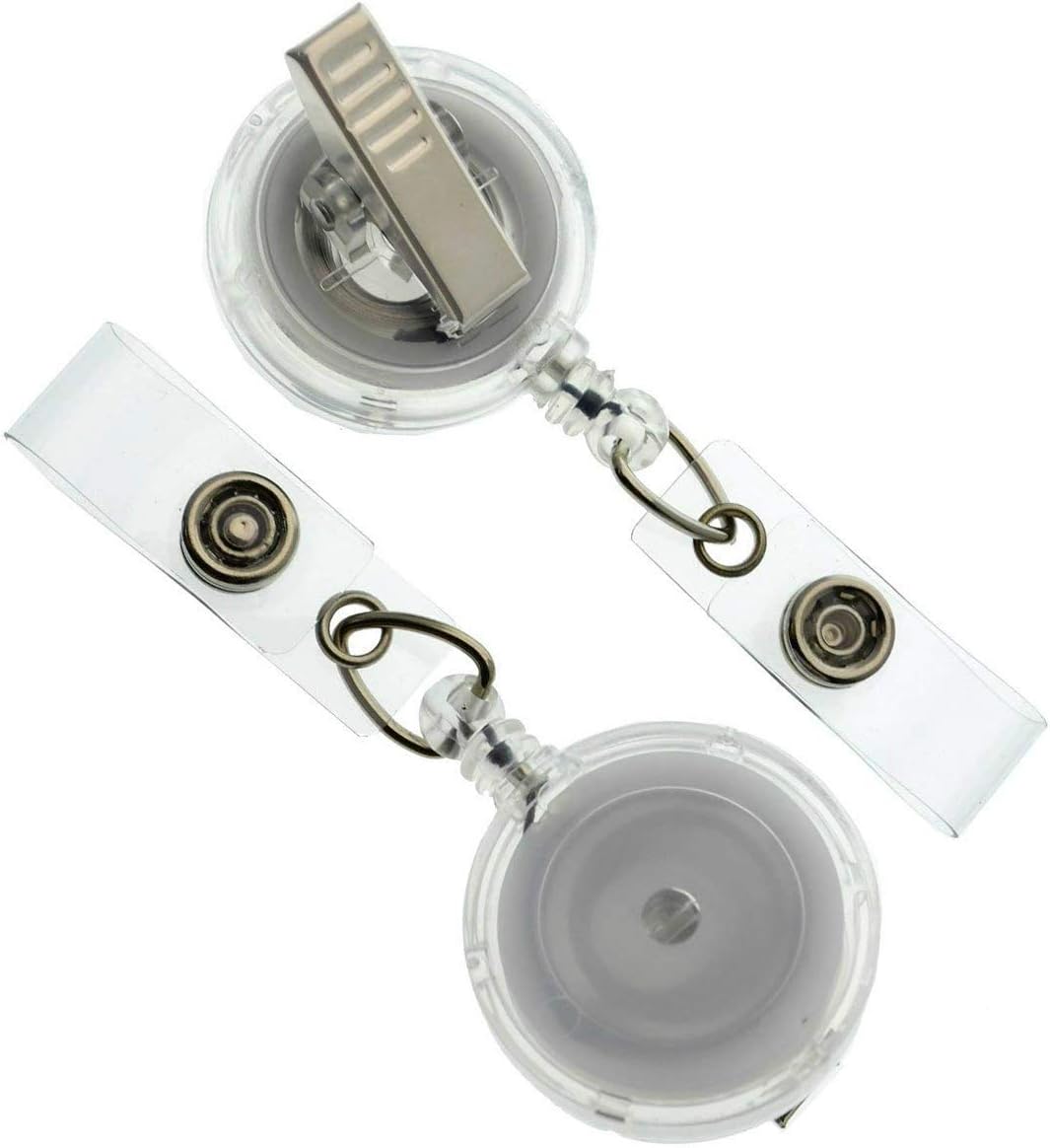 Bulk 100 Pack Premium Clear Retractable Badge Reels for All