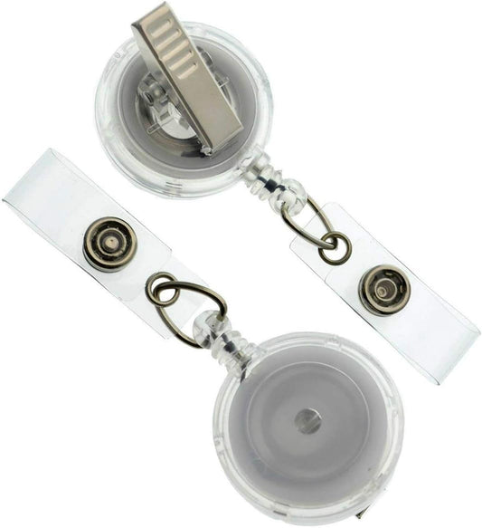 Bulk 100 Pack Premium Clear Retractable Badge Reels for All
