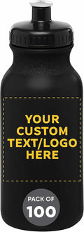 Custom 20 oz. Water Bottles with Push Cap Set of 100 - Bulk Promo