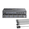 KVM Switch 2 Monitors 4 Computers HDMI + DisplayPort - Dual Screen 8K