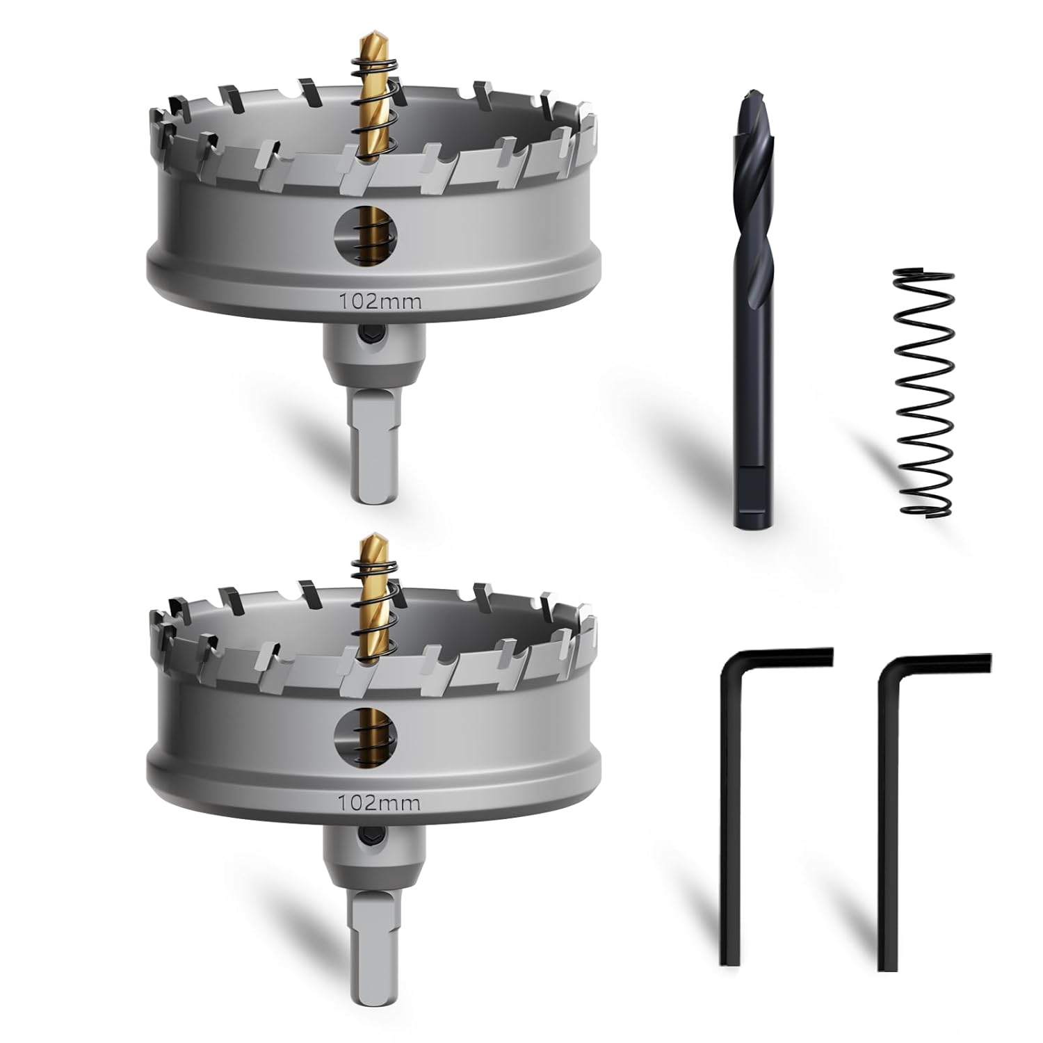 2PCS 4in Metal Hole Saw Set for Steel, Aluminum, and Plastic