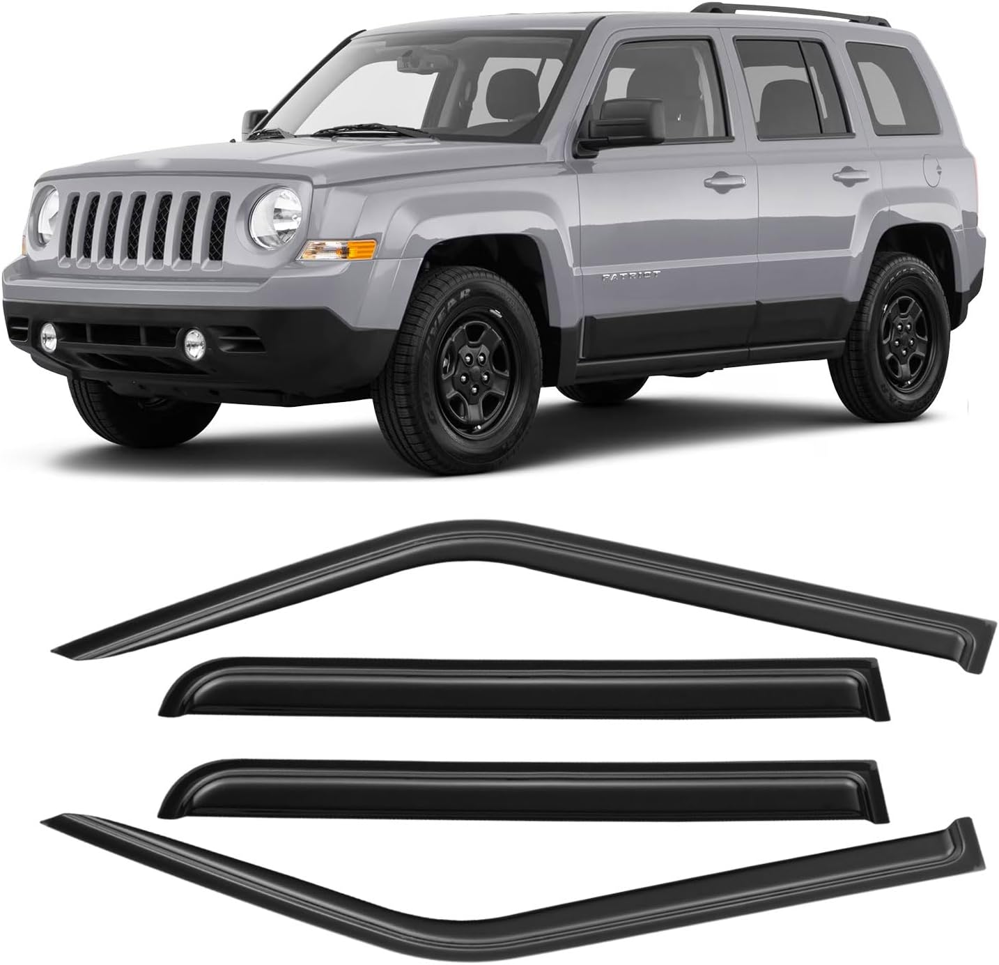Window Visors for 2007-2018 Jeep Patriot - Rain Guards Shields