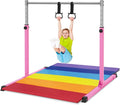 Safly Fun Gymnastics Bar for Kids Ages 3-15 - Adjustable 3ft to 5