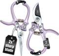 Modern Sprout Hand Pruners & Shears Set - Lightweight Lavender Garden