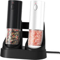 Electric Salt and Pepper Grinder Set with Base - Rechargeable LED
