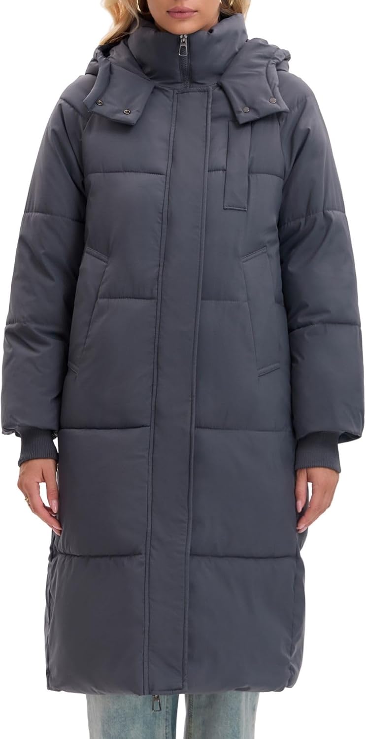 Long Puffer Jacket for Women - Warm Winter Coat with Pockets