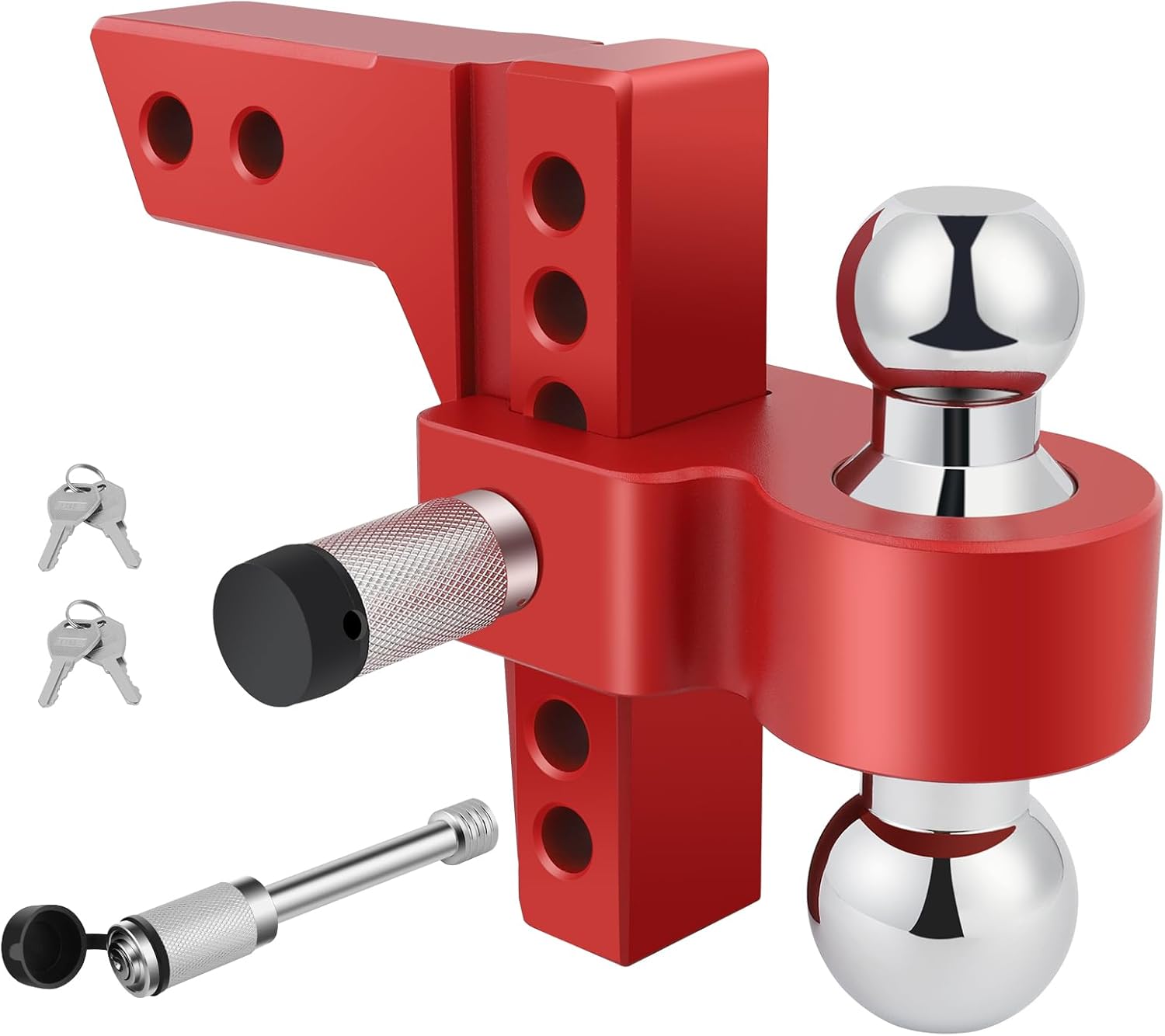 Adjustable Trailer Hitch Ball Mount for 2in Receiver, 10,000 lbs