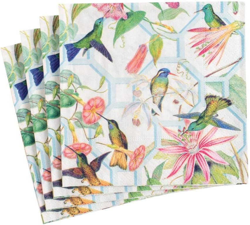 Stunning Hummingbird Trellis Cocktail Napkins - Pack of 20