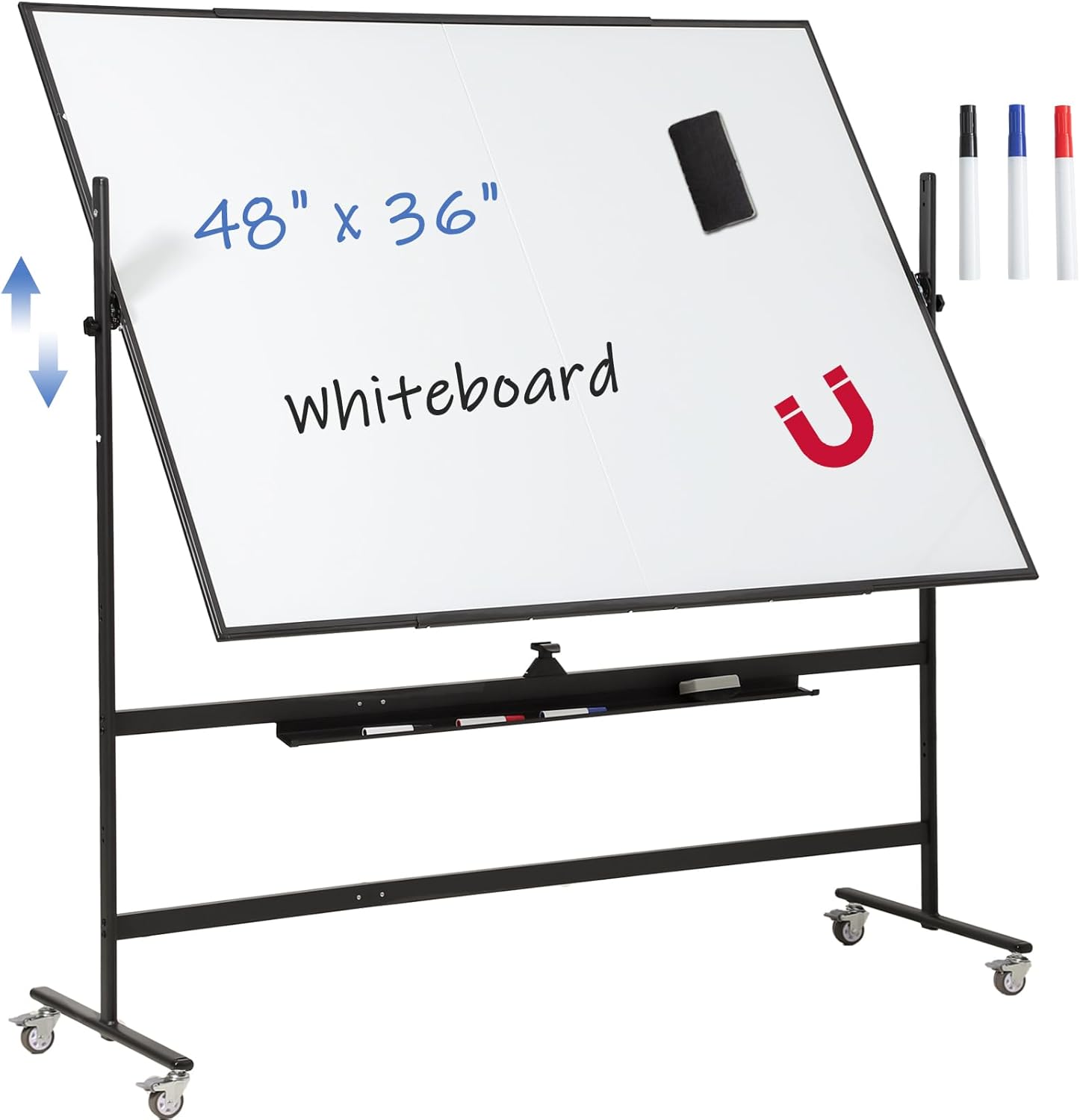 FORTUNO Magnetic Mobile Whiteboard for Office and Classroom Use