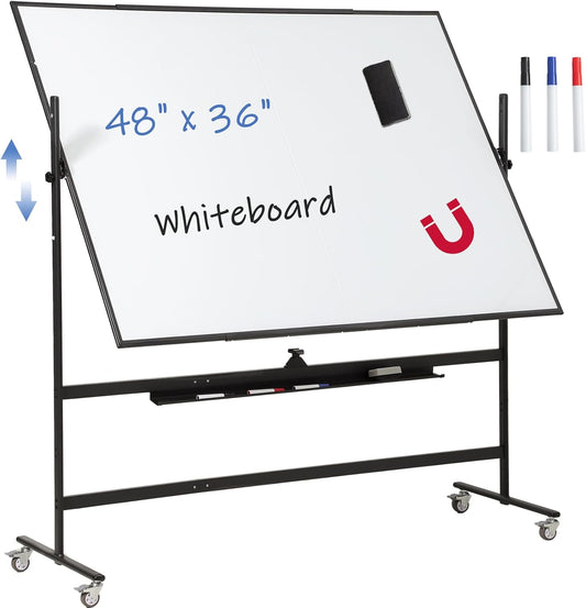 FORTUNO Magnetic Mobile Whiteboard for Office and Classroom Use