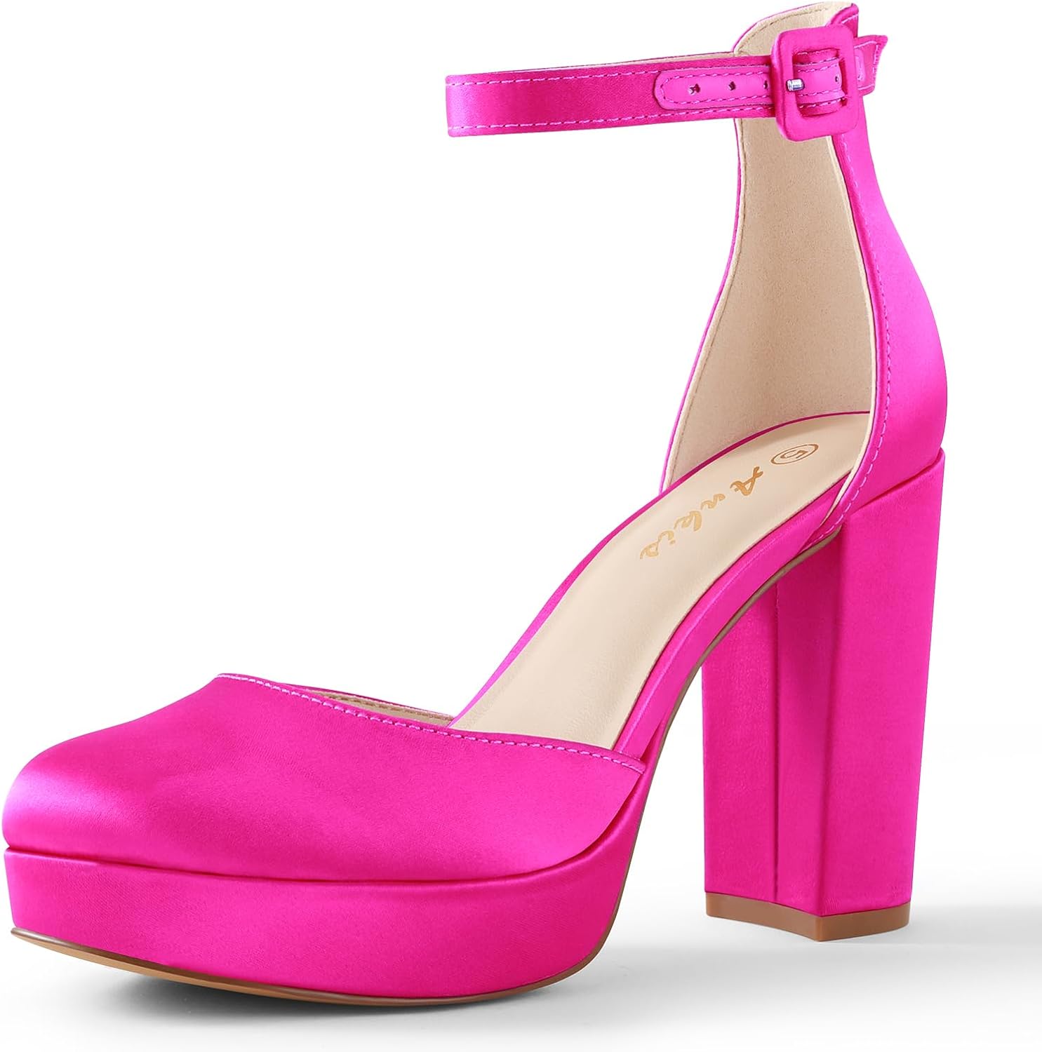 Ankis Black Platform Closed Toe Heels for Women - 4 Inch Pumps