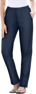 Plus Size Straight Leg Stretch Fineline Denim Jean - Easy Pull-On Fit